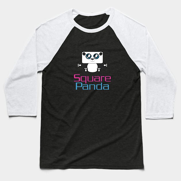 Square Panda Baseball T-Shirt by shapix